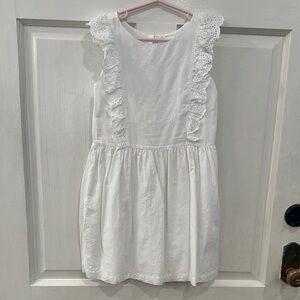 GAP Girls White Ruffled Sleeveless Sundress Size S